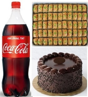 Lezzet Dolu Paket Pasta Baklava ve 1L Cola Ekonomik Boy